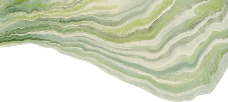 Marbleized Geode Green Wavy Simplified Border